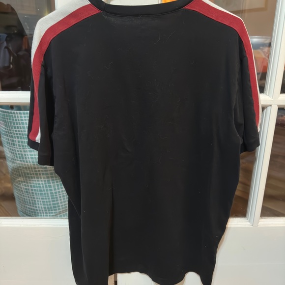Men’s American Eagle like-new black shirt with red and white striped shoulder - Picture 2 of 3
